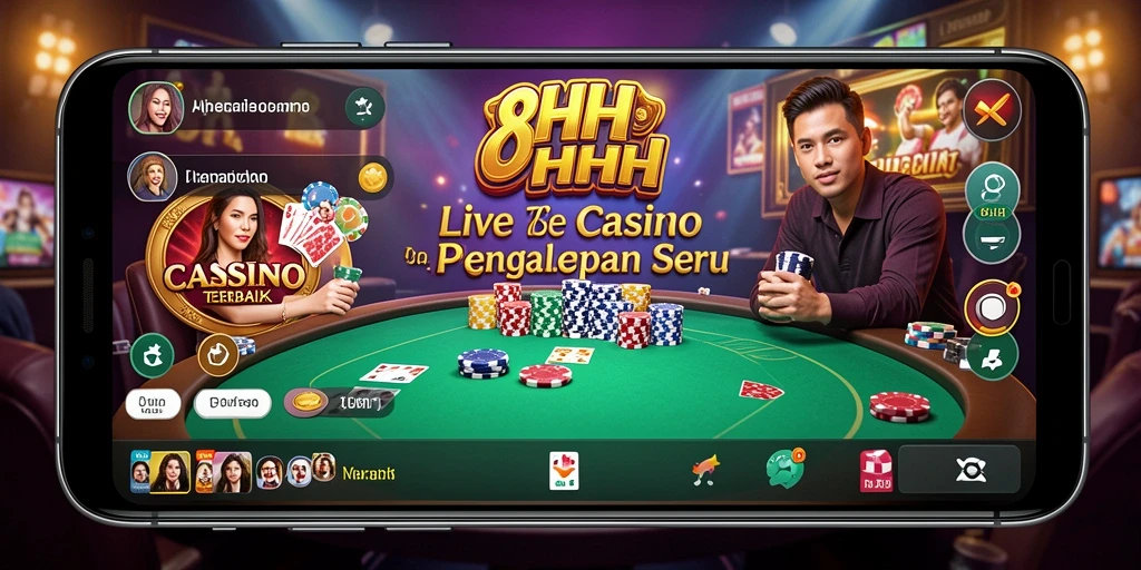 Screenshot gameplay 8HHH menampilkan momen seru di Live Casino.