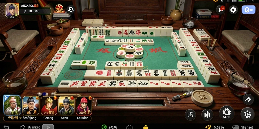 Screenshot ANGKASA138 menampilkan gameplay Mahjong yang menarik.