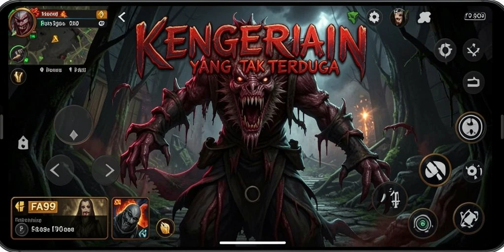 Gameplay FA99 yang mencekam dan menegangkan dalam suasana horor.