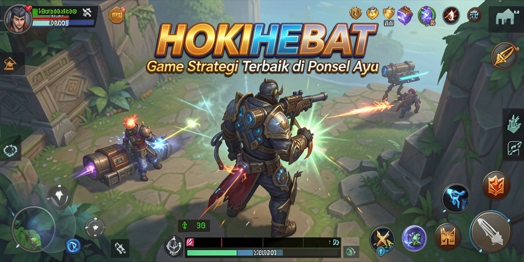 Tampilan gameplay menarik dari HOKIHEBAT dengan pertempuran strategis.