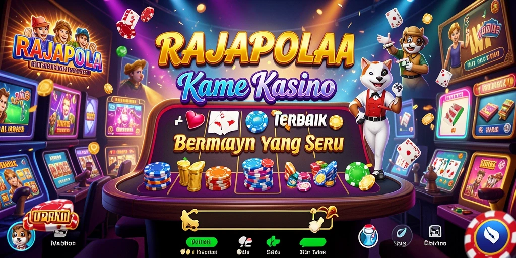 Tampilan gameplay seru dari RAJAPOLA, menampilkan suasana kasino yang hidup.