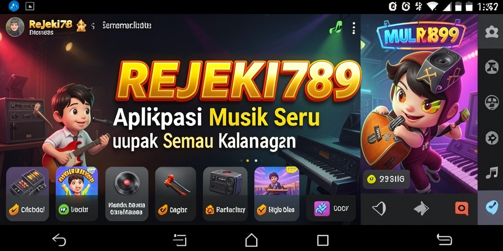 Tampilan gameplay seru dari REJEKI789 menunjukkan interaksi musik yang menarik.