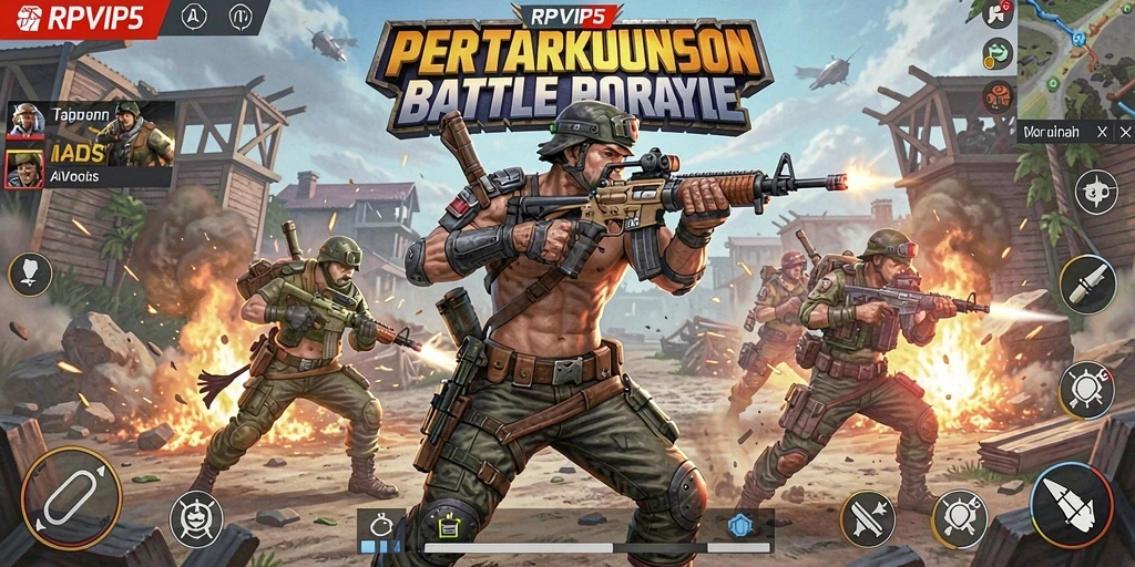 Tangkapan layar gameplay RPVIP5 yang menangkap momen aksi Battle Royale.