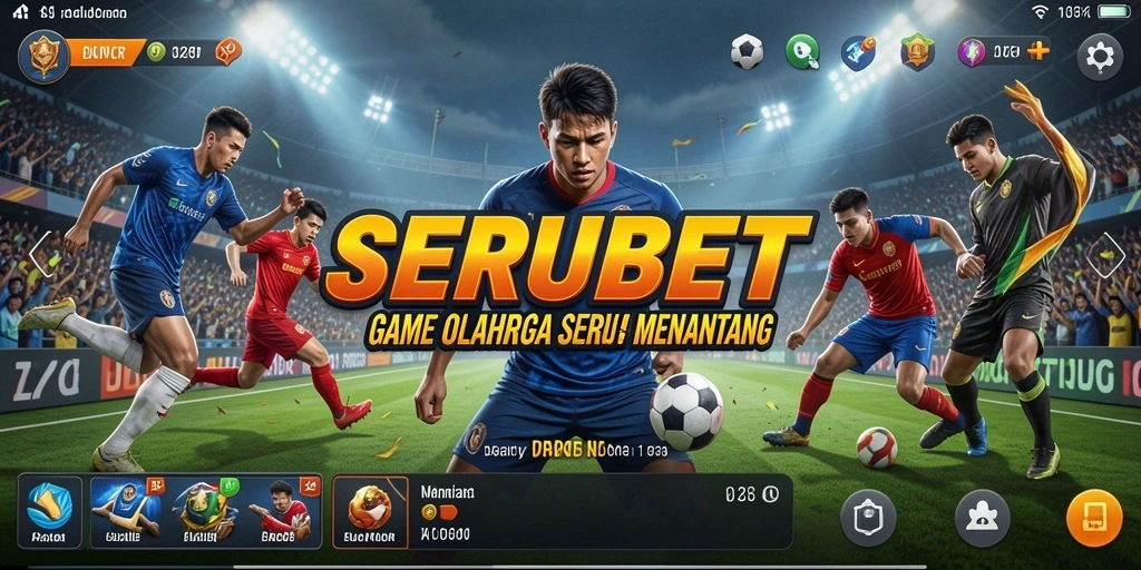 Tampilan gameplay SERUBET menunjukkan pertandingan olahraga yang seru dan realistis.