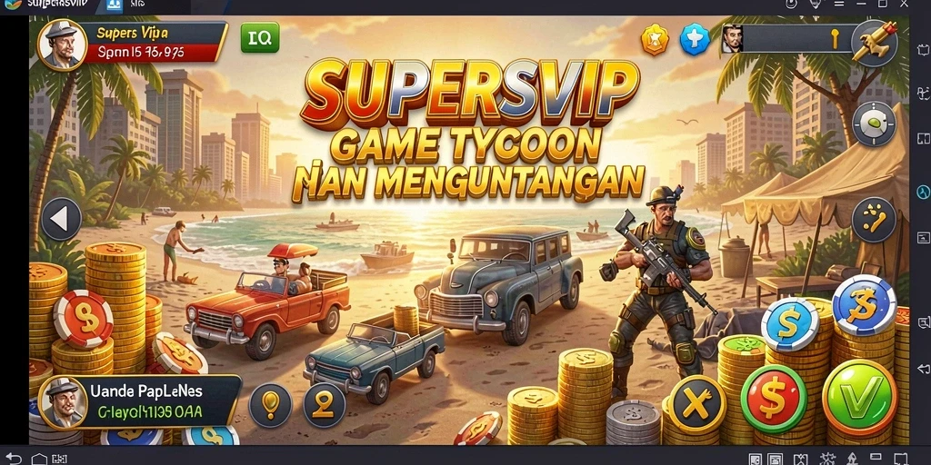 Screenshot gameplay SUPERSVIP menampilkan pengalaman Tycoon yang menarik.
